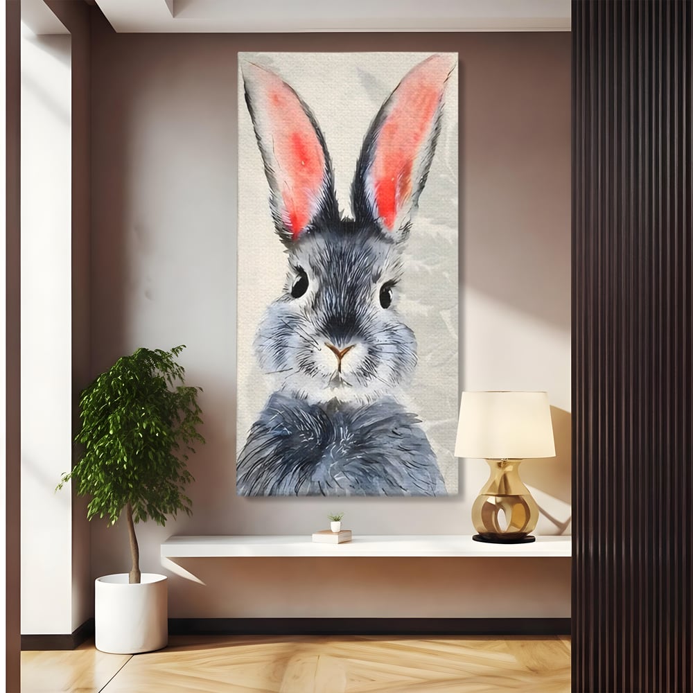 Tablou Canvas Premium, LuxCanva® C1260, Funny Bunny, Relaxare, Kids Room, Culori Vibrante