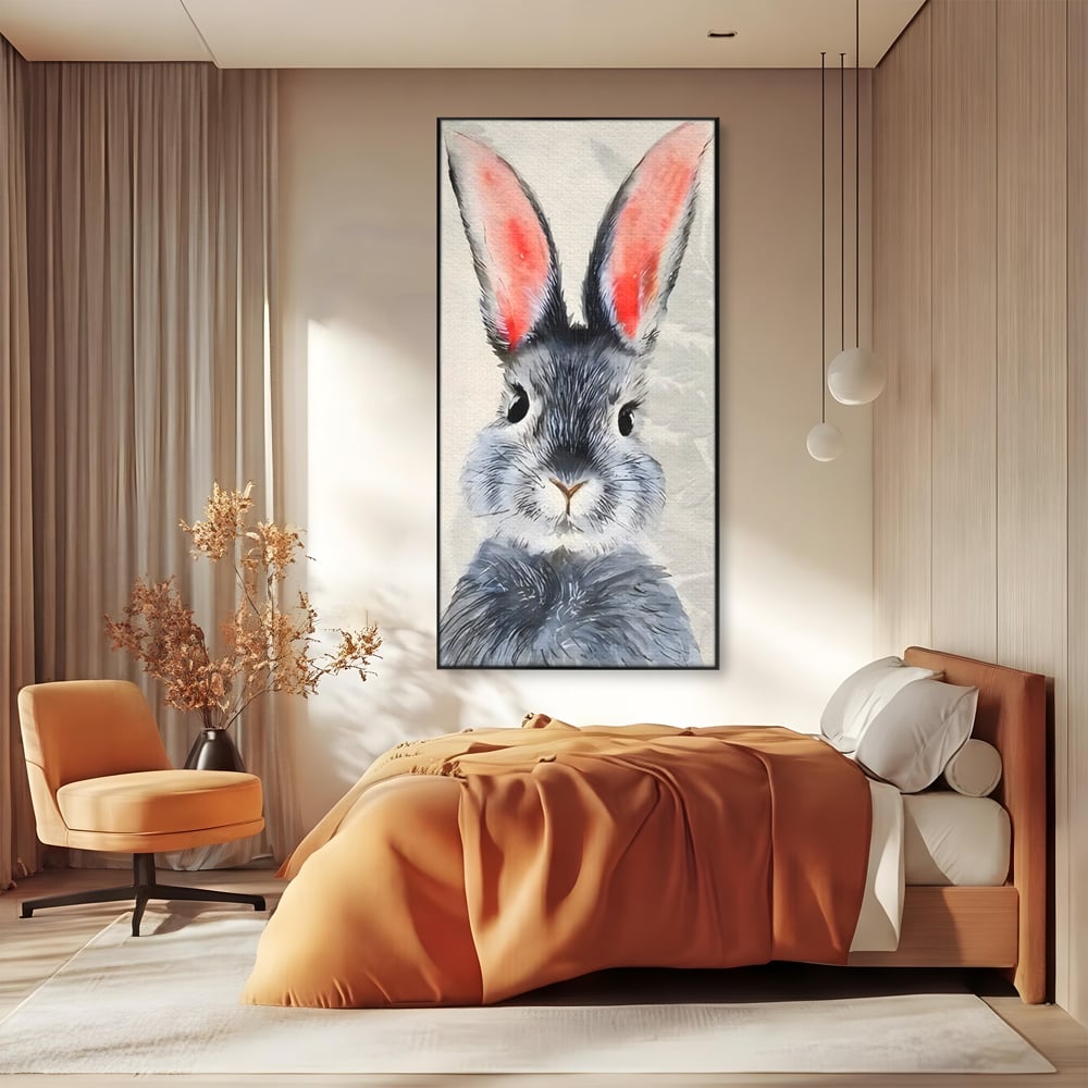 Tablou Canvas Premium, LuxCanva® C1260, Funny Bunny, Relaxare, Kids Room, Culori Vibrante