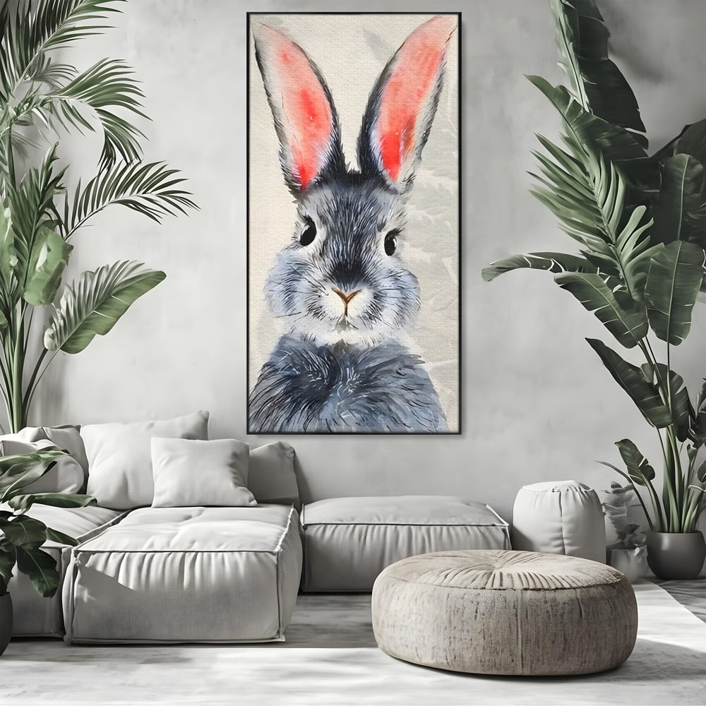 Tablou Canvas Premium, LuxCanva® C1260, Funny Bunny, Relaxare, Kids Room, Culori Vibrante