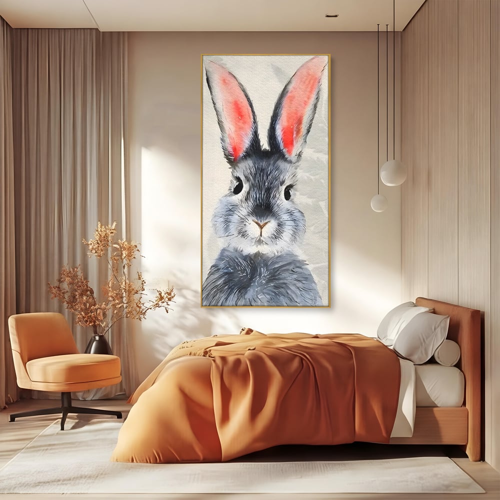 Tablou Canvas Premium, LuxCanva® C1260, Funny Bunny, Relaxare, Kids Room, Culori Vibrante