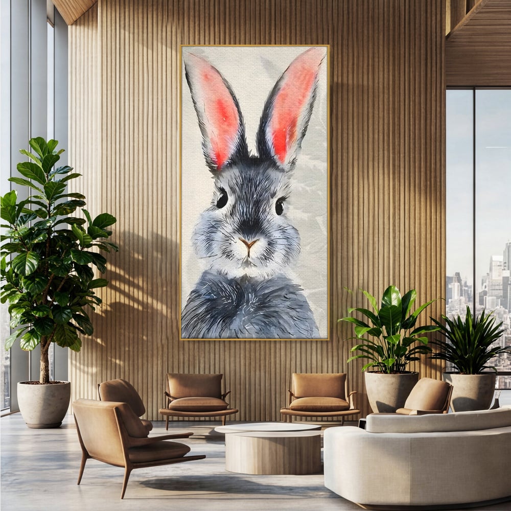 Tablou Canvas Premium, LuxCanva® C1260, Funny Bunny, Relaxare, Kids Room, Culori Vibrante