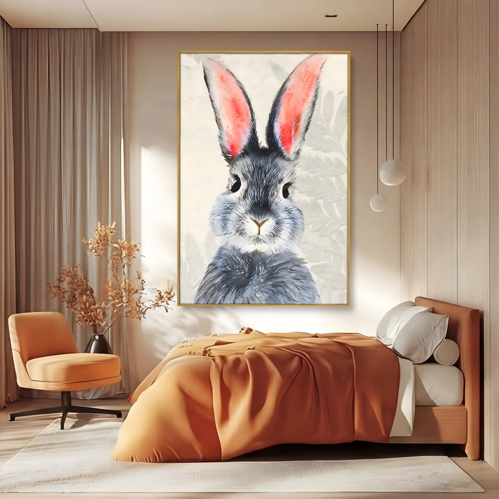 Tablou Canvas Premium, LuxCanva® C1260, Funny Bunny, Relaxare, Kids Room, Culori Vibrante