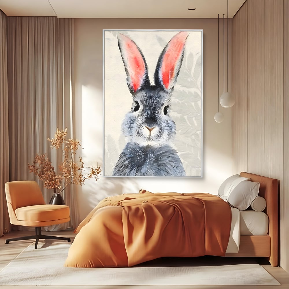 Tablou Canvas Premium, LuxCanva® C1260, Funny Bunny, Relaxare, Kids Room, Culori Vibrante