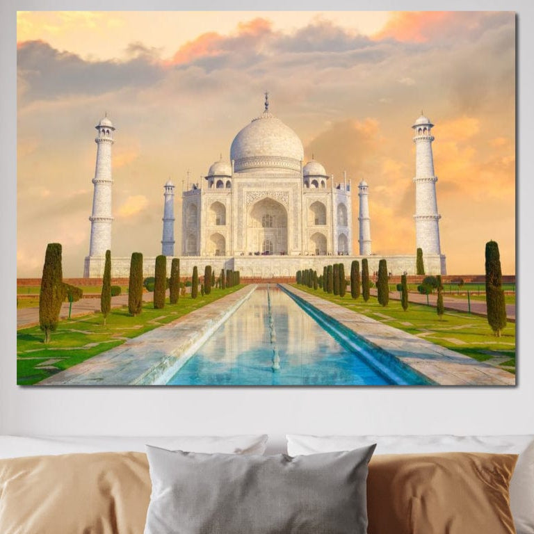 Tablou Canvas Premium, LuxCanva® O1049, Splendoarea Indiei, Taj Mahal, Eternitate, Marmura, Imparat, Palat, Arta, Patrimoniu, Cultural, Minune, Lume, Arhitectura, Univers, Birou, Living, Dormitor