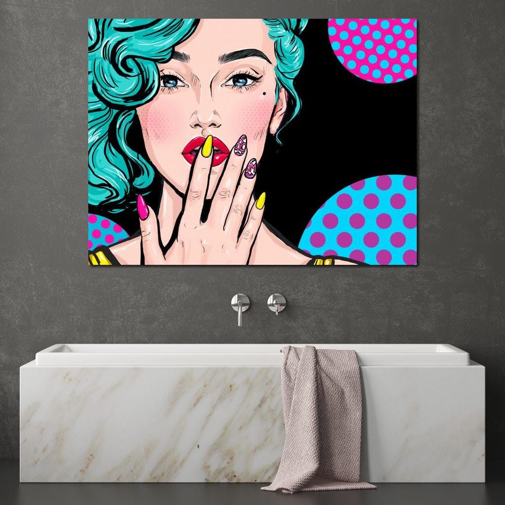 Tablou Canvas Premium, LuxCanva® G1077, Femeia Iconica, Glam, Unghii, Colorat, Surpriza, Retro, Atitudine, Pop Art, Viziune, Living, Dormitor
