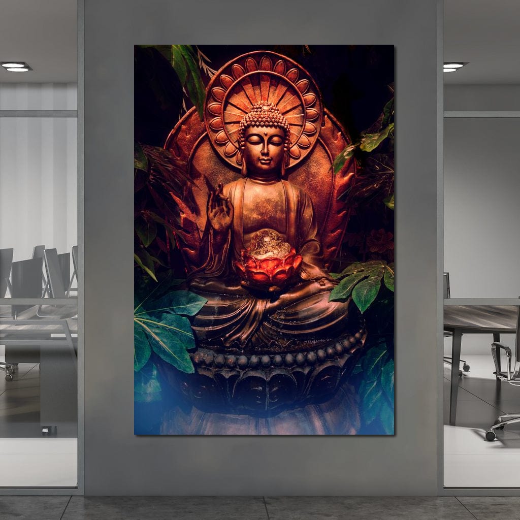 Tablou Canvas Premium LuxCanva® I114, Esenta Meditatiei, Buddha, Zen, Iluminare, Pace Interioara, Spiritualitate, Lotus, Meditatie, Armonie, Liniste, Aura