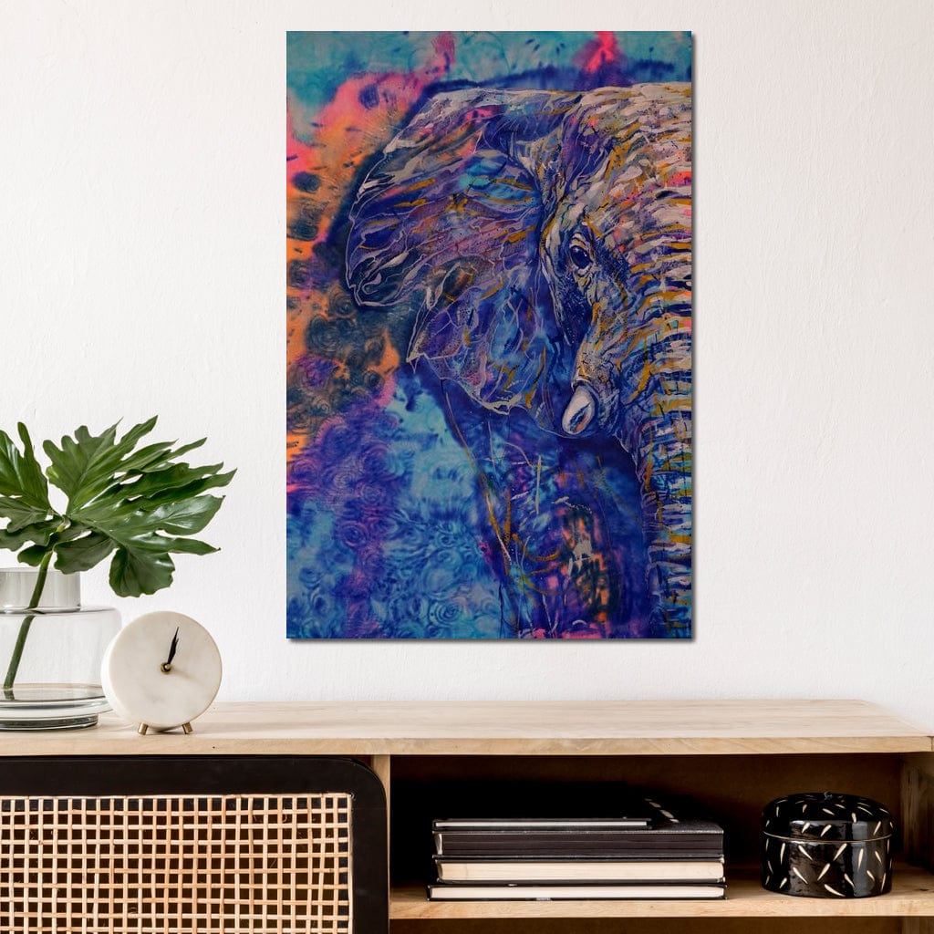 Tablou Canvas Premium, LuxCanva® M1315, Gigantul din Nebuloasa, Abstract, Multicolor, Culori Vibrante, Arta Moderna, Texturat, Elefant, Profil, Fantezie, Birou, Living, Camera Copil