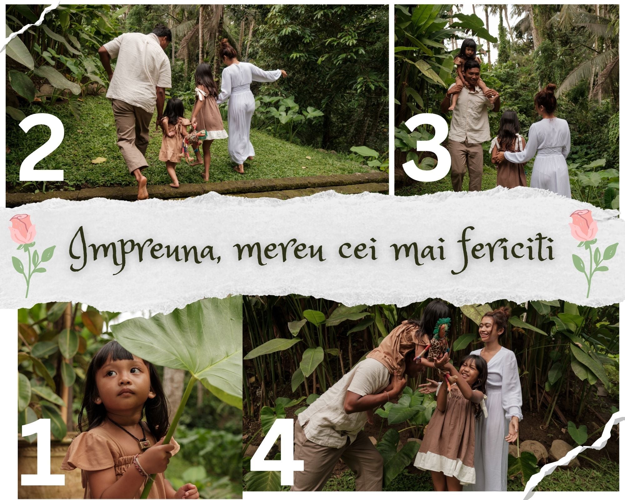 Tablou Canvas Personalizat cu 4 Poze Pentru Familie 