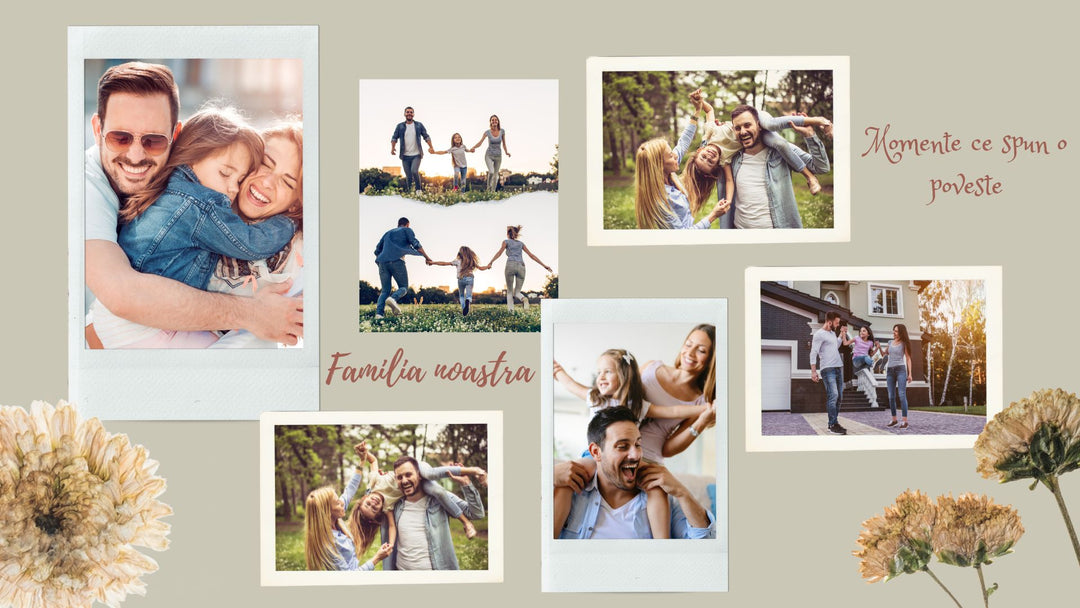 Tablou Canvas Personalizat cu 6 Poze Pentru Familie "Familia Noastra", PS104