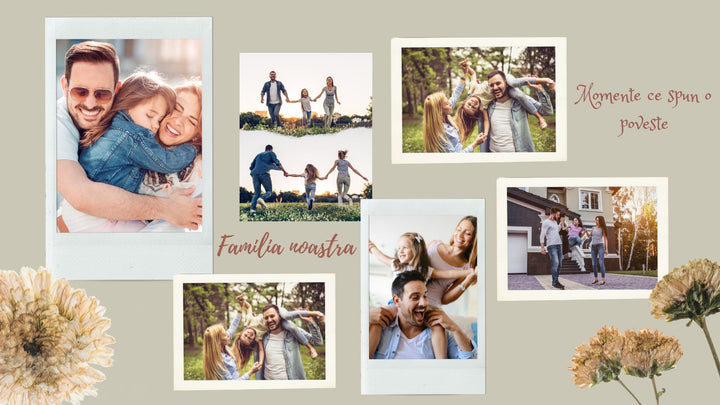 Tablou Canvas Personalizat cu 6 Poze Pentru Familie "Familia Noastra", PS104