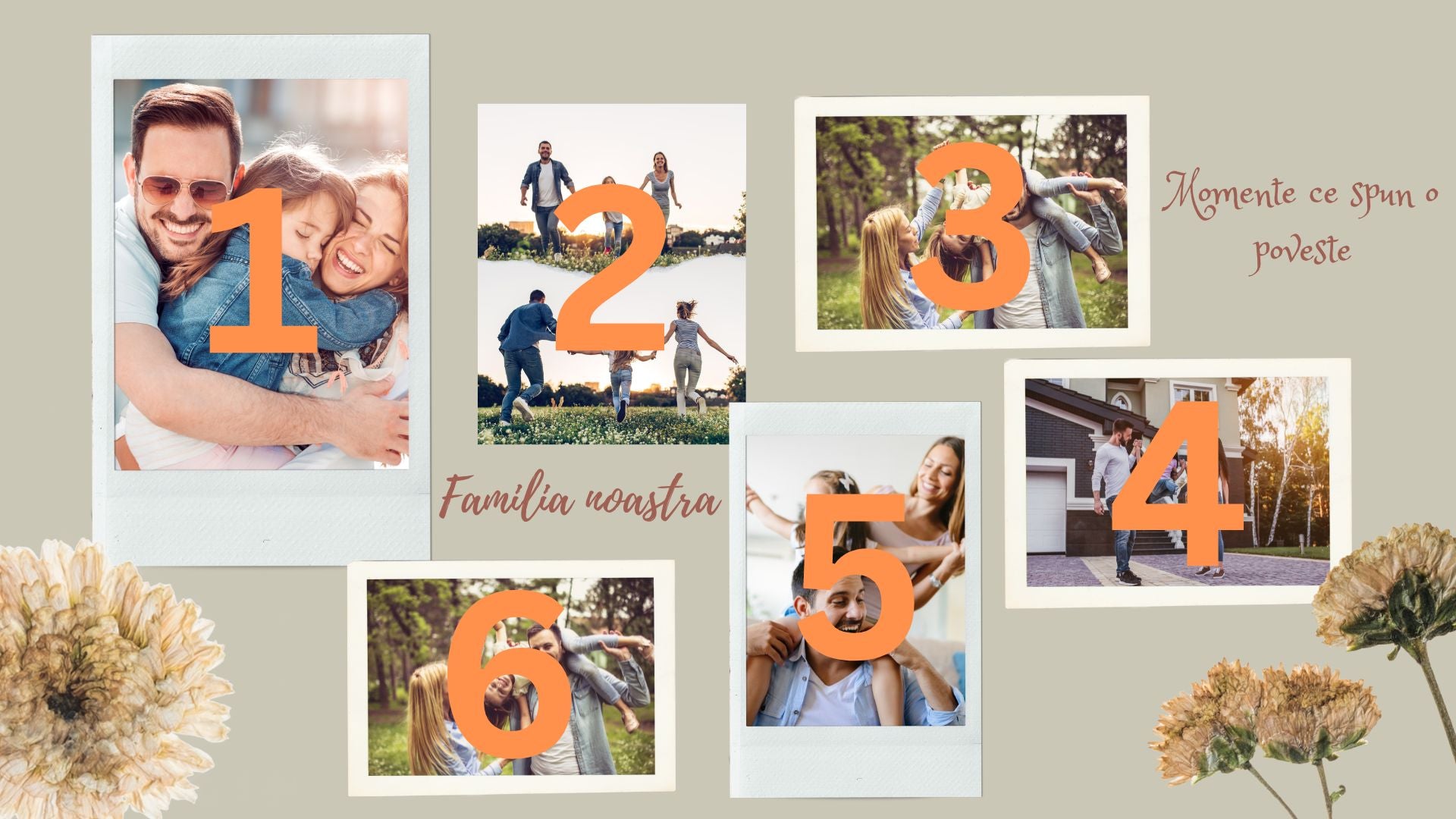 Tablou Canvas Personalizat cu 6 Poze Pentru Familie 