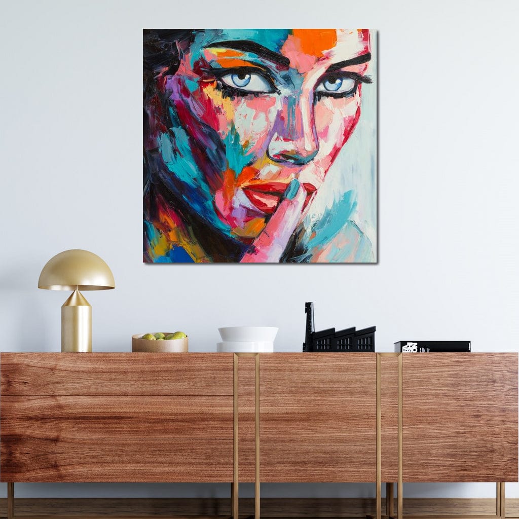 Tablou Canvas Premium LuxCanva® GL1067, Tacerea Vorbeste , Privire, Misterioasa, Tacere, Ochi, Soapta, Patrunzatoare, Cromatic, Living, Dormitor