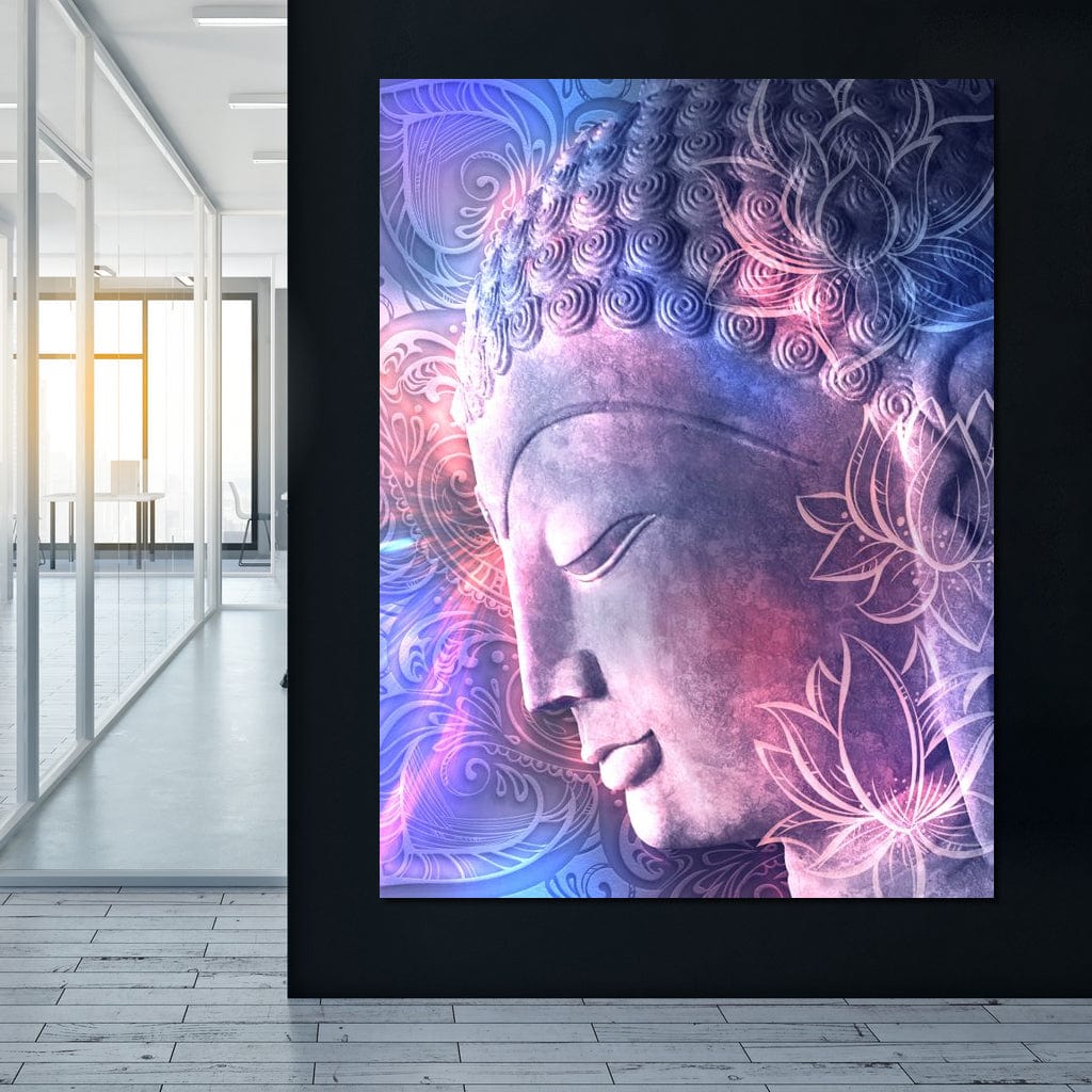 Tablou Canvas Premium, LuxCanva® I113, Buddha Cosmic, Meditatie, Zen, Profil, Lotus, Cosmos, Armonie, Spiritualitate, Relaxare, Energie, Univers