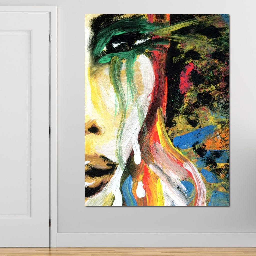 Tablou Canvas Premium, LuxCanva® G1079, Sentimente pe Panza, Lacrimi, Colorate, Suferinta, Emotie, Traire, Freamat, Culori, Living, Dormitor