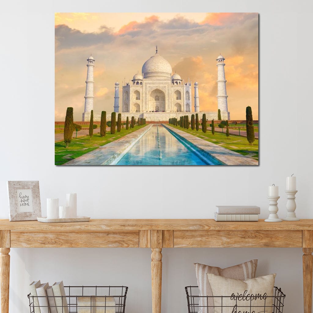 Tablou Canvas Premium, LuxCanva® O1049, Splendoarea Indiei, Taj Mahal, Eternitate, Marmura, Imparat, Palat, Arta, Patrimoniu, Cultural, Minune, Lume, Arhitectura, Univers, Birou, Living, Dormitor