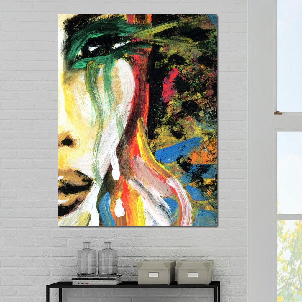 Tablou Canvas Premium, LuxCanva® G1079, Sentimente pe Panza, Lacrimi, Colorate, Suferinta, Emotie, Traire, Freamat, Culori, Living, Dormitor