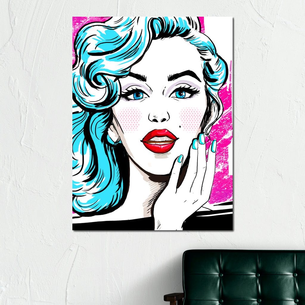 Tablou Canvas Premium, LuxCanva® G1076, Vintage Diva, Pop Art, Vintage, Buze, Rosii, Retro, Atitudine, Glamour, Arta, Urban, Living, Dormitor
