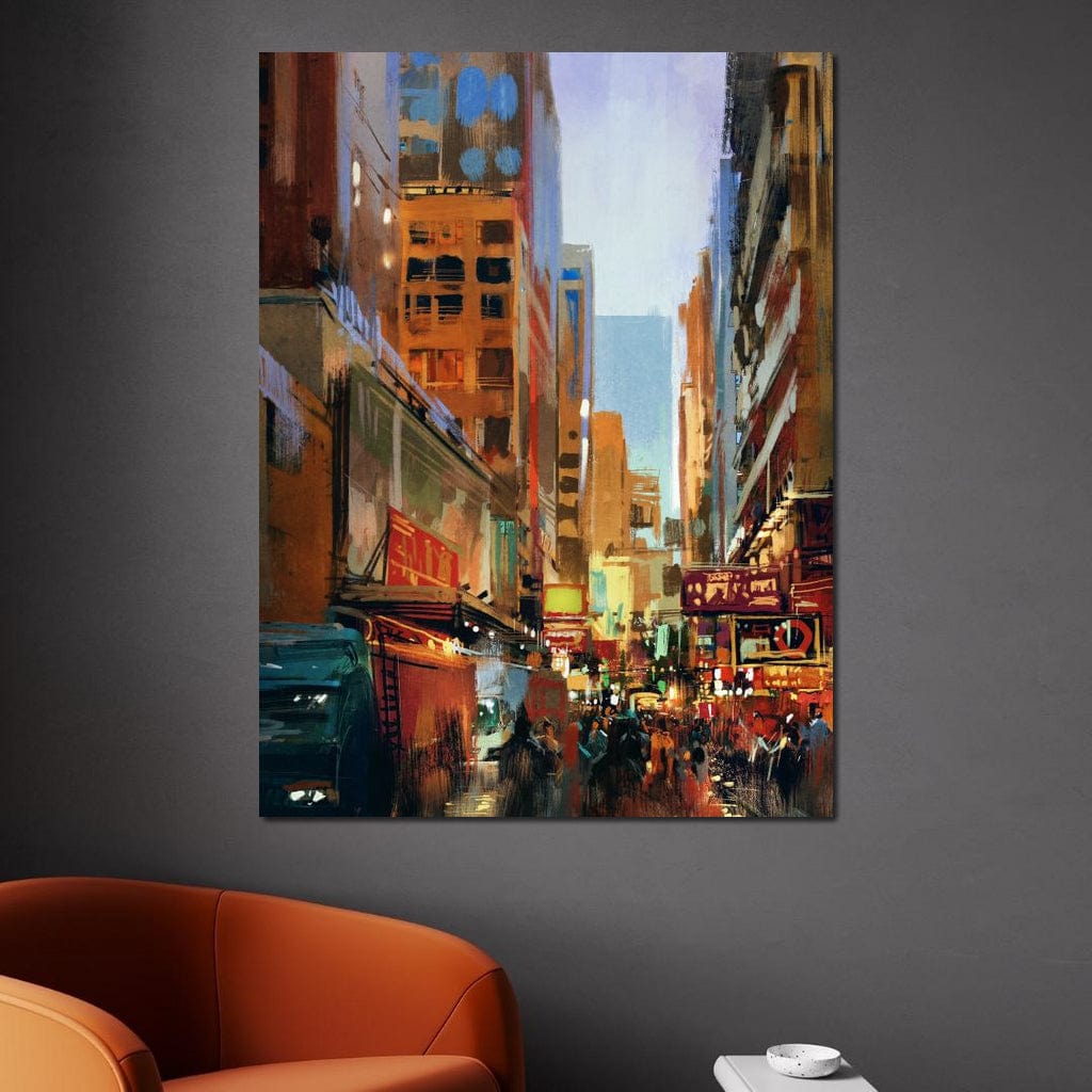 Tablou Canvas Premium, LuxCanva® O1014, Times Square in Culori, Freamat, Urban, Lumini, Strazi, Viata, Fericire, Populatie, Zgomot, Aglomerat, Nocturn, Masini, Metropola, Birou, Living, Dormitor