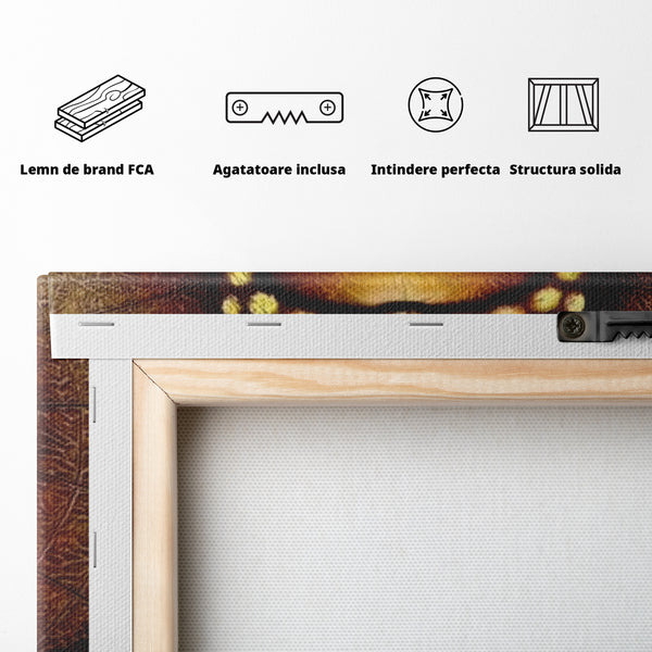 Leinwandbilder Premium LuxCanva® I102, Goldene Gelassenheit, Buddha, Zen, Stille, Meditation, Gold, Golden, Balance, Erleuchtung, Positive Energie, Spiritualität, Wohnen, Schlafzimmer