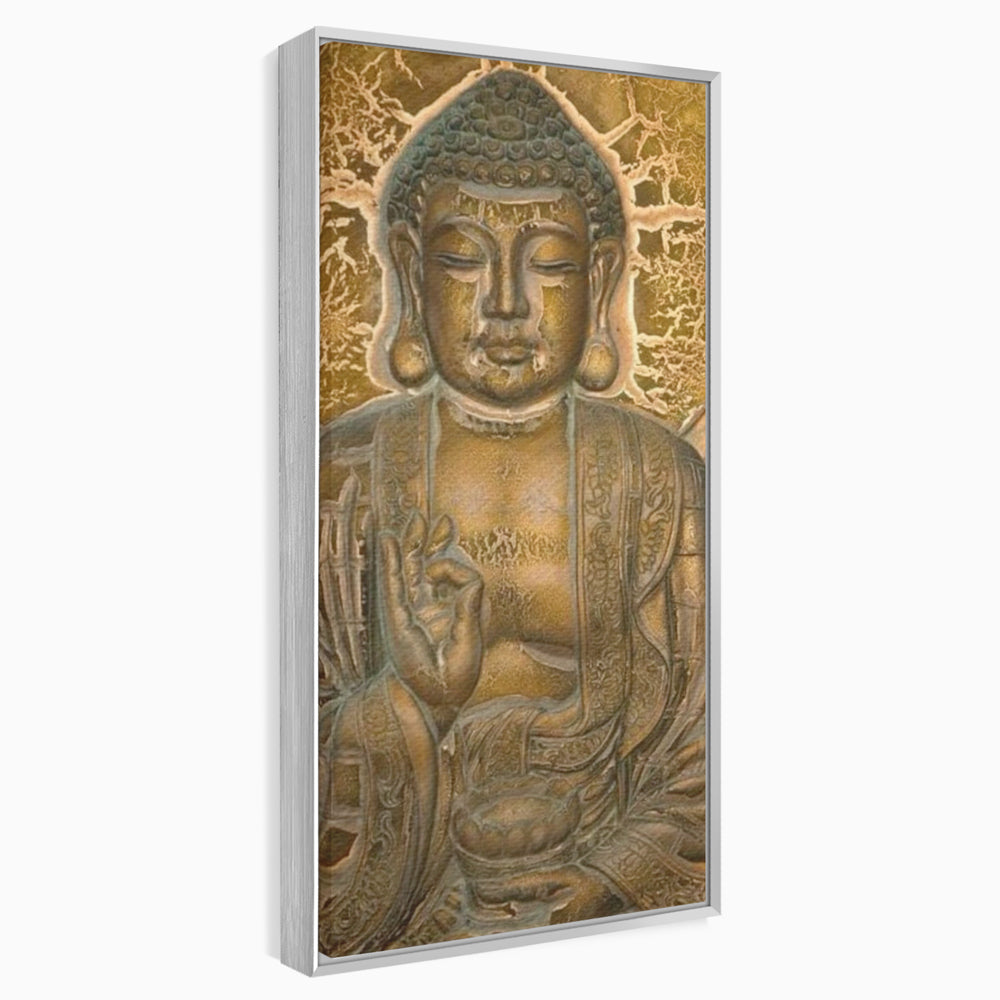Tablou Canvas Premium LuxCanva® I104, Aur si Intelepciune, Buddha, Aur, Zen, Meditatie, Pace, Liniste, Echilibru, Energie, Spiritualitate, Lotus, Living, Dormitor