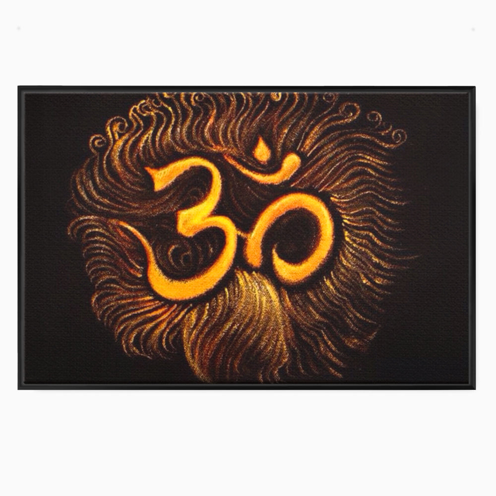Leinwandbilder Premium LuxCanva® I106, Die Kraft des OM, Meditation, Zen, Spiritualität, Energie, Vibration, Chakra, Universum, Gold, Erleuchtung, Heiliges Symbol, Wohnen, Schlafzimmer