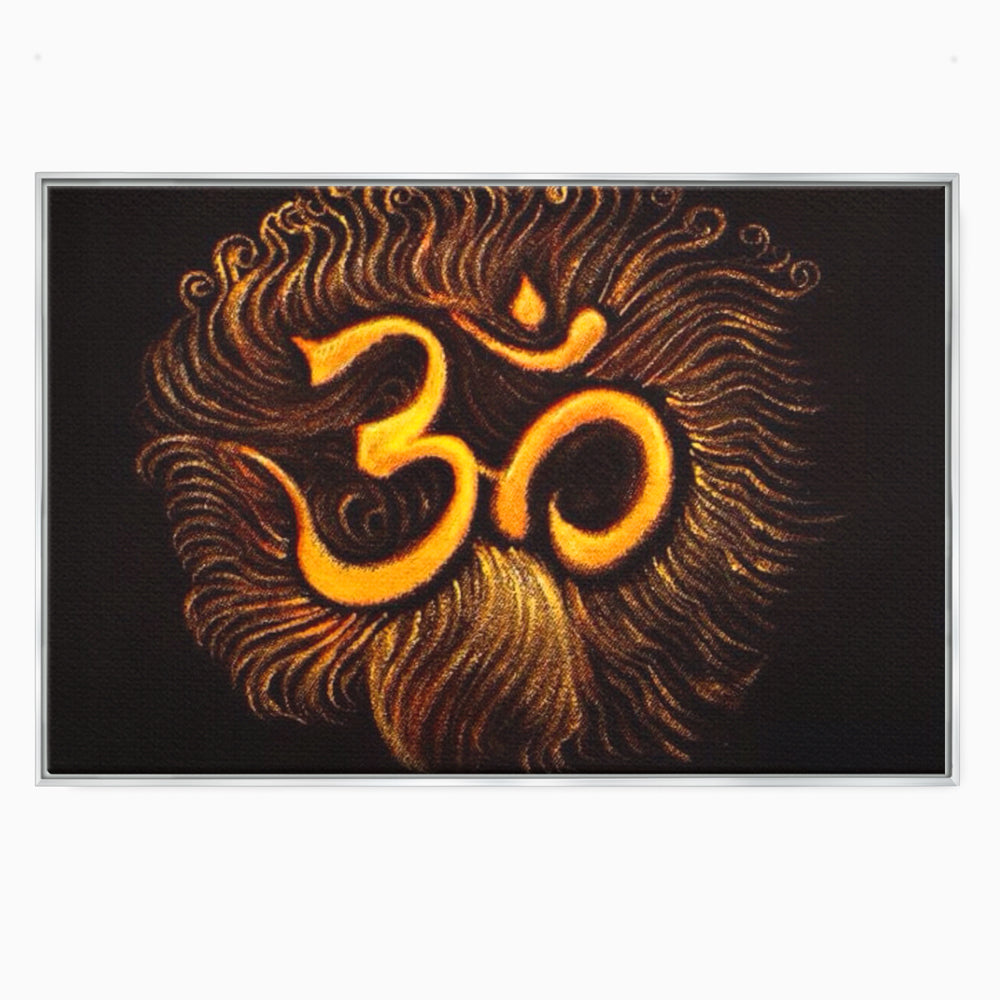 Leinwandbilder Premium LuxCanva® I106, Die Kraft des OM, Meditation, Zen, Spiritualität, Energie, Vibration, Chakra, Universum, Gold, Erleuchtung, Heiliges Symbol, Wohnen, Schlafzimmer