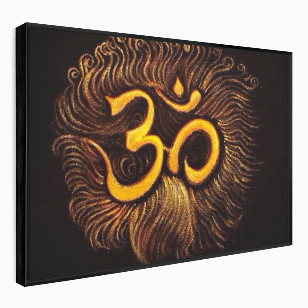 Leinwandbilder Premium LuxCanva® I106, Die Kraft des OM, Meditation, Zen, Spiritualität, Energie, Vibration, Chakra, Universum, Gold, Erleuchtung, Heiliges Symbol, Wohnen, Schlafzimmer