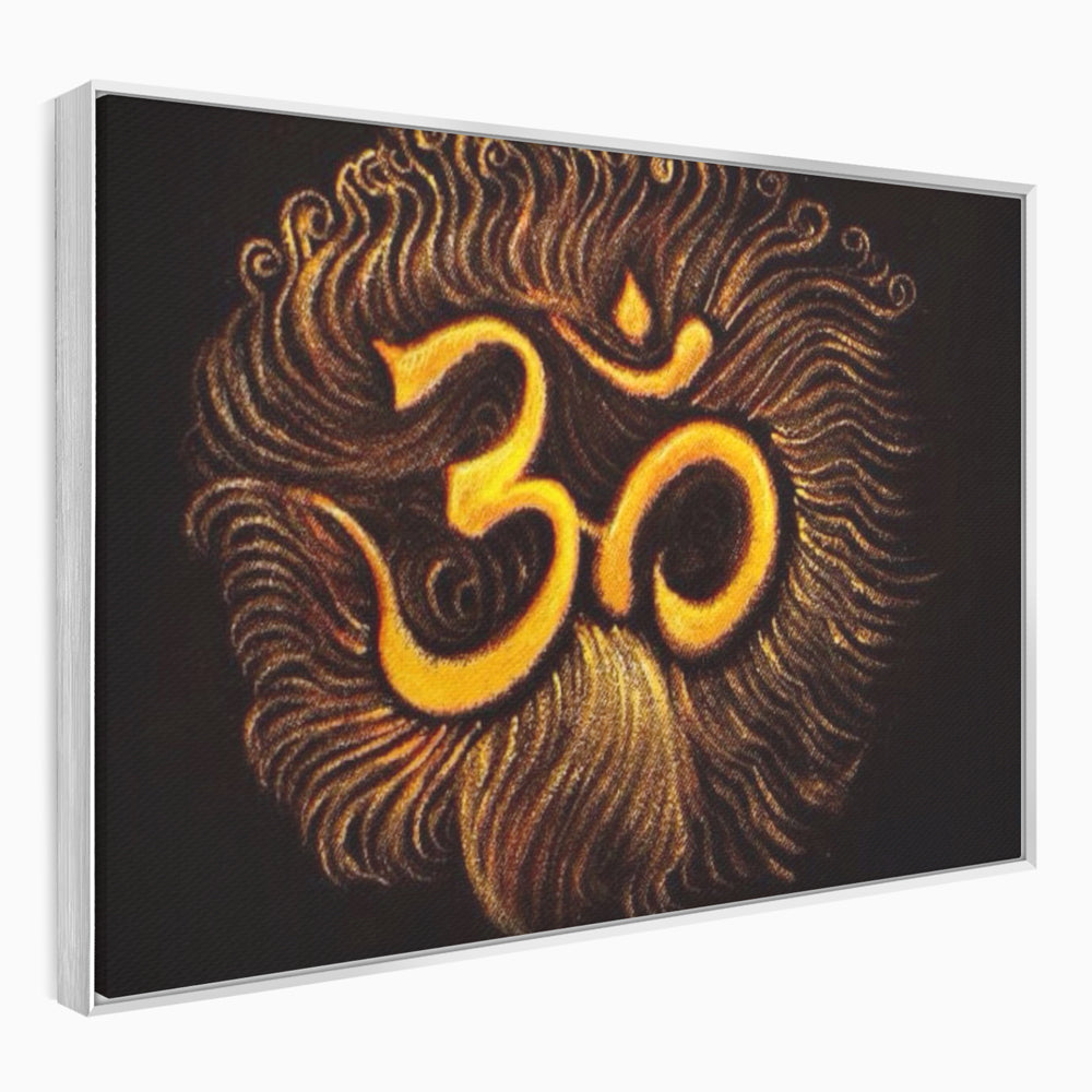 Leinwandbilder Premium LuxCanva® I106, Die Kraft des OM, Meditation, Zen, Spiritualität, Energie, Vibration, Chakra, Universum, Gold, Erleuchtung, Heiliges Symbol, Wohnen, Schlafzimmer