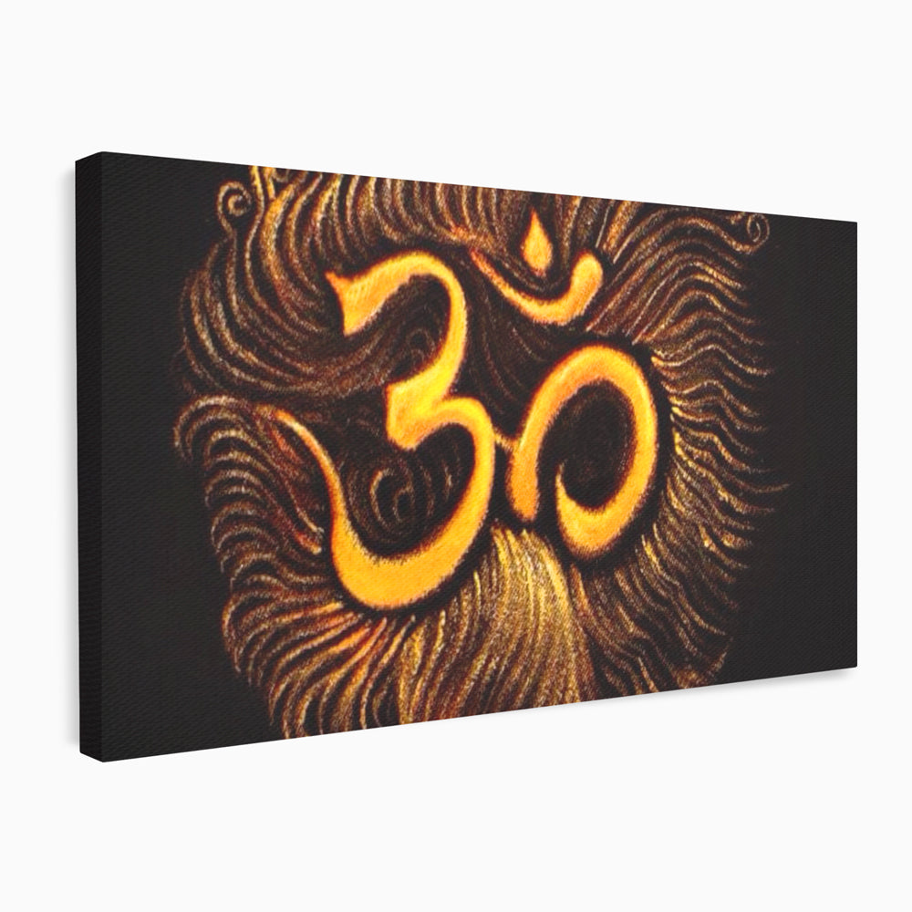 Leinwandbilder Premium LuxCanva® I106, Die Kraft des OM, Meditation, Zen, Spiritualität, Energie, Vibration, Chakra, Universum, Gold, Erleuchtung, Heiliges Symbol, Wohnen, Schlafzimmer