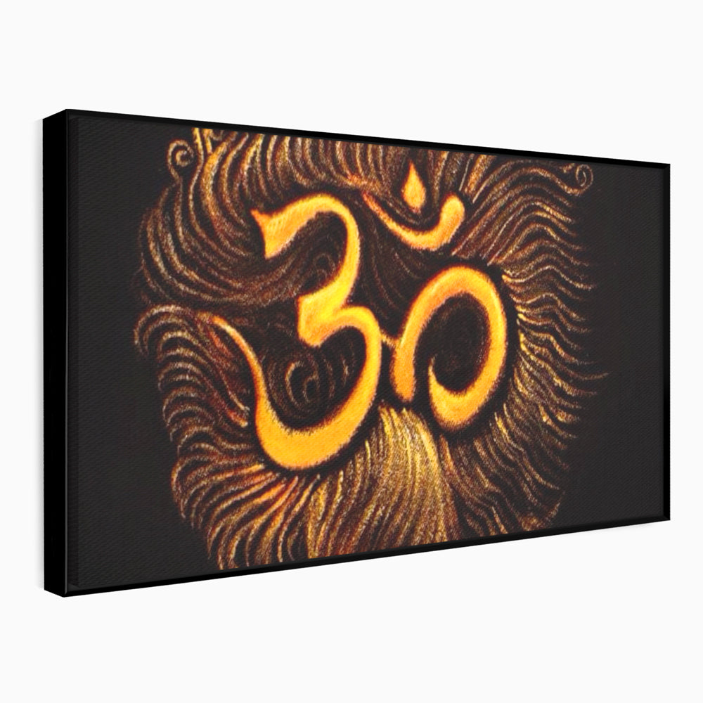 Leinwandbilder Premium LuxCanva® I106, Die Kraft des OM, Meditation, Zen, Spiritualität, Energie, Vibration, Chakra, Universum, Gold, Erleuchtung, Heiliges Symbol, Wohnen, Schlafzimmer