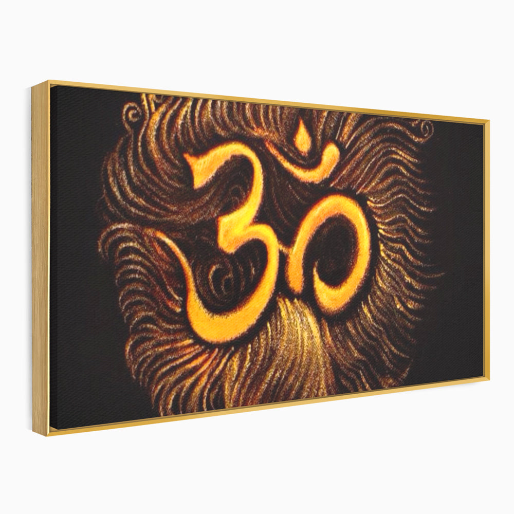 Leinwandbilder Premium LuxCanva® I106, Die Kraft des OM, Meditation, Zen, Spiritualität, Energie, Vibration, Chakra, Universum, Gold, Erleuchtung, Heiliges Symbol, Wohnen, Schlafzimmer