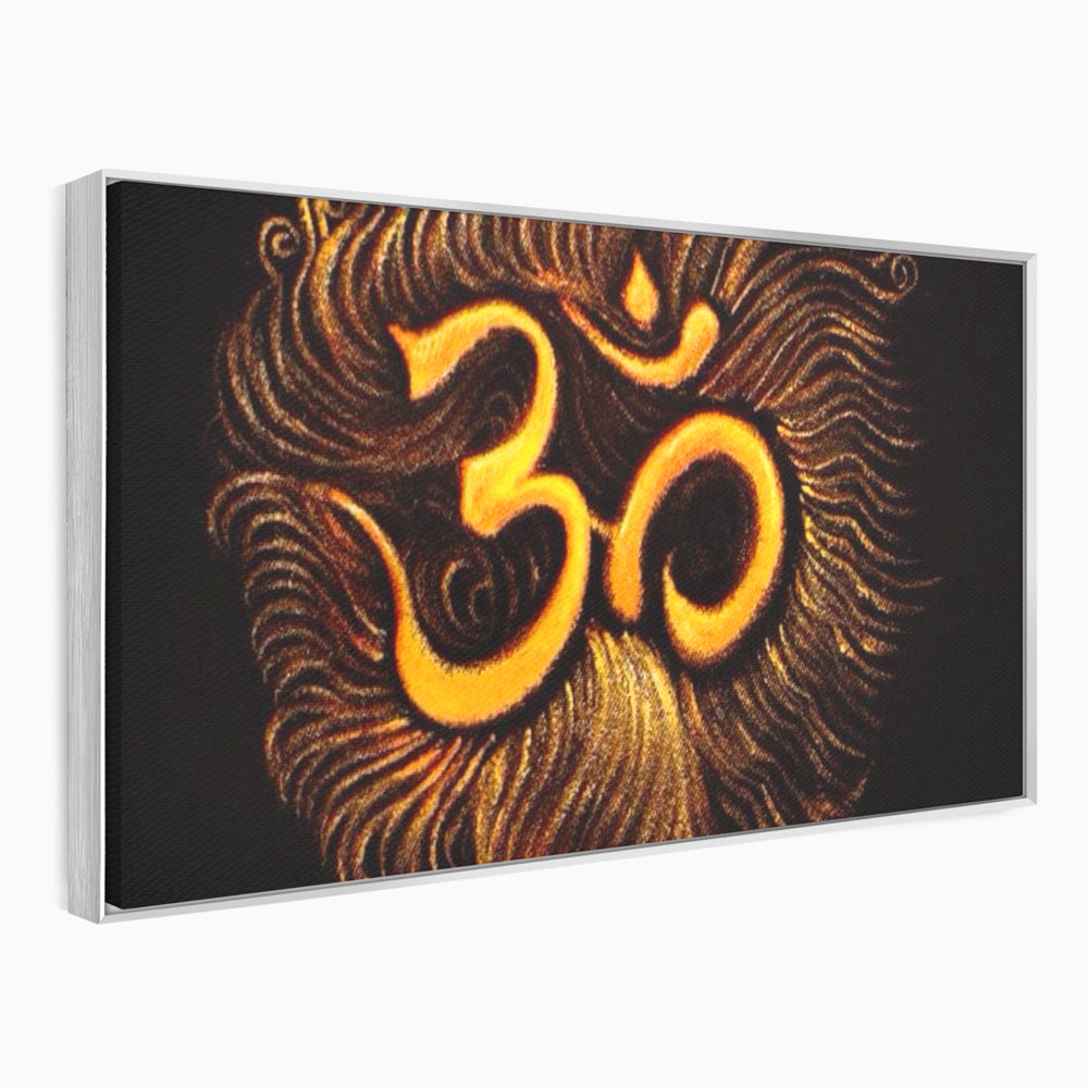 Leinwandbilder Premium LuxCanva® I106, Die Kraft des OM, Meditation, Zen, Spiritualität, Energie, Vibration, Chakra, Universum, Gold, Erleuchtung, Heiliges Symbol, Wohnen, Schlafzimmer