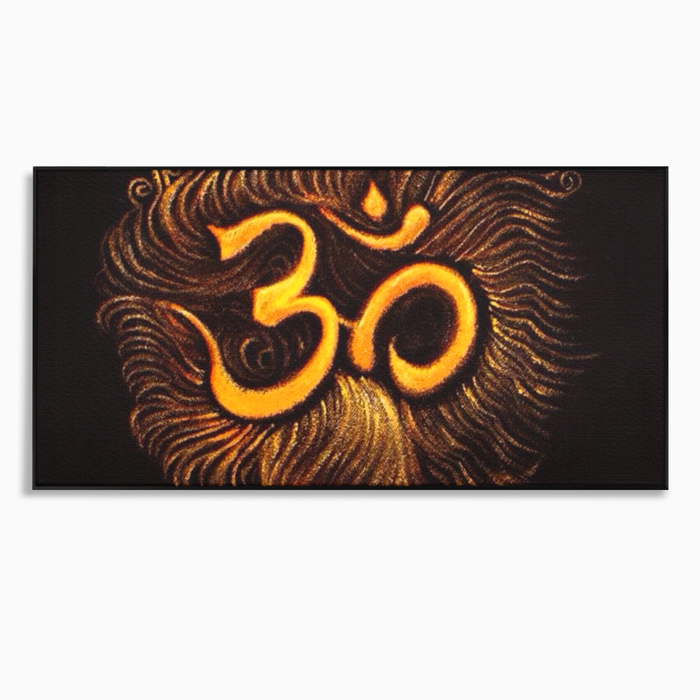 Leinwandbilder Premium LuxCanva® I106, Die Kraft des OM, Meditation, Zen, Spiritualität, Energie, Vibration, Chakra, Universum, Gold, Erleuchtung, Heiliges Symbol, Wohnen, Schlafzimmer