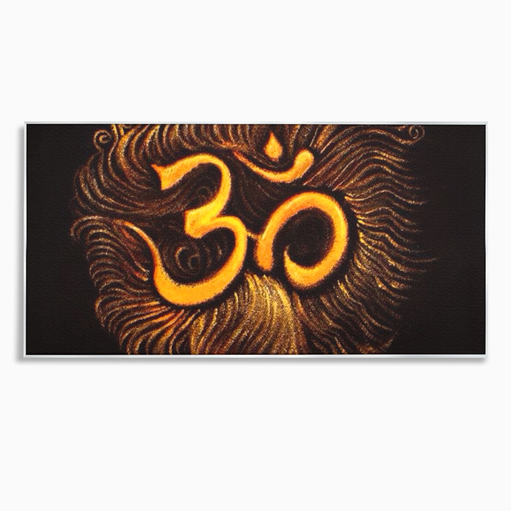 Leinwandbilder Premium LuxCanva® I106, Die Kraft des OM, Meditation, Zen, Spiritualität, Energie, Vibration, Chakra, Universum, Gold, Erleuchtung, Heiliges Symbol, Wohnen, Schlafzimmer