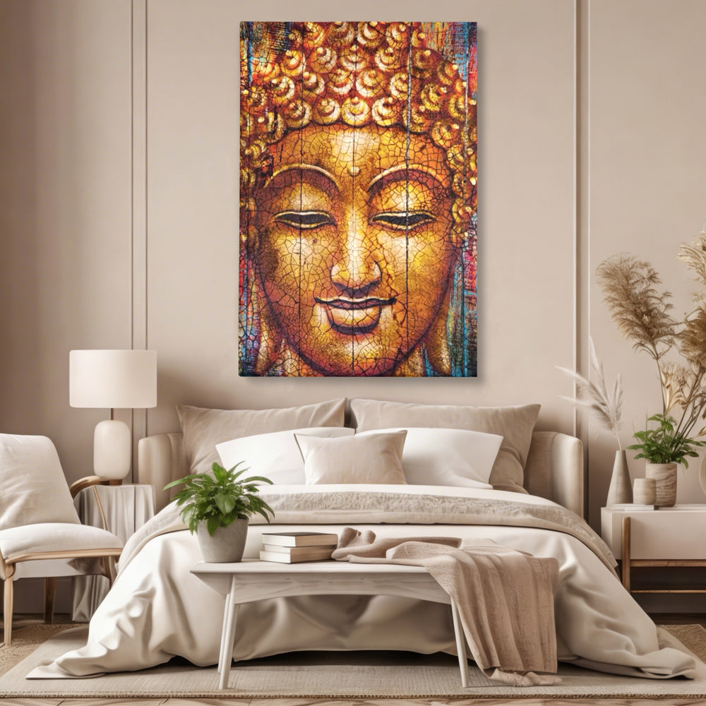 Leinwandbilder Premium LuxCanva® I107, Stille, Buddha, Buddha, Stille, Frieden, Gold, Spiritualität, Harmonie, Harmonie, innere Energie, Meditation, Gelassenheit, Wohnen, Schlafzimmer
