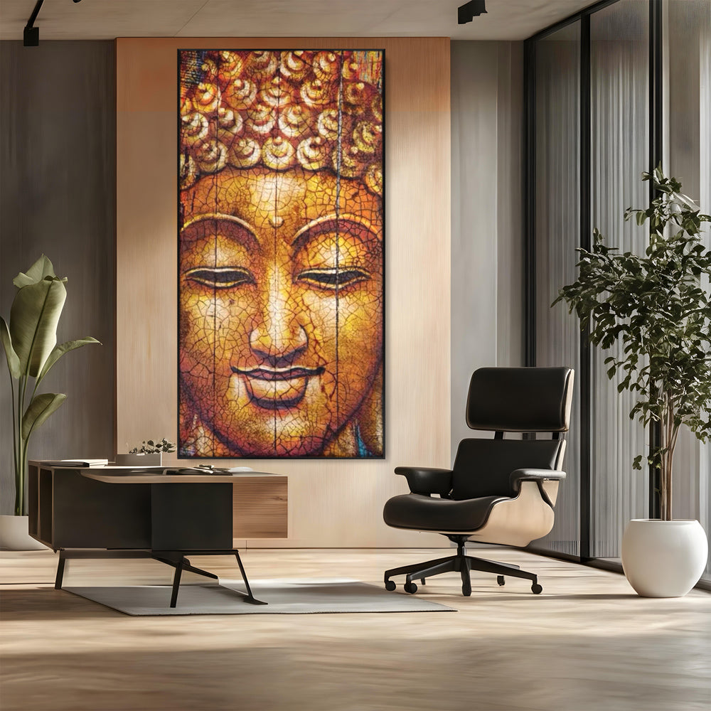 Leinwandbilder Premium LuxCanva® I107, Stille, Buddha, Buddha, Stille, Frieden, Gold, Spiritualität, Harmonie, Harmonie, innere Energie, Meditation, Gelassenheit, Wohnen, Schlafzimmer