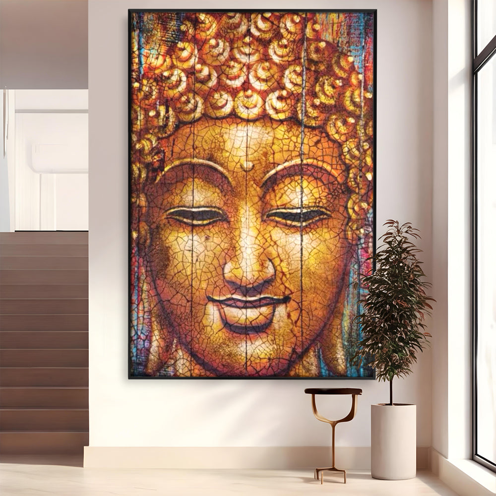 Leinwandbilder Premium LuxCanva® I107, Stille, Buddha, Buddha, Stille, Frieden, Gold, Spiritualität, Harmonie, Harmonie, innere Energie, Meditation, Gelassenheit, Wohnen, Schlafzimmer