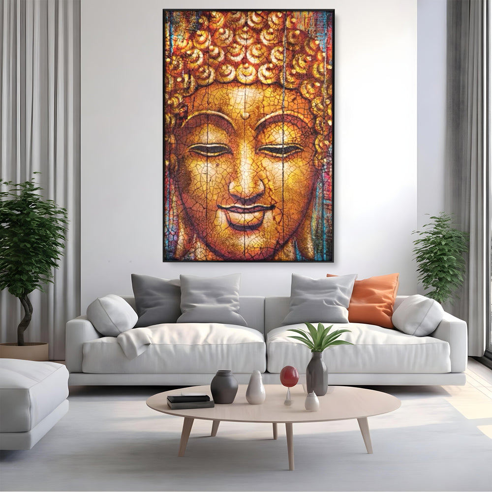 Leinwandbilder Premium LuxCanva® I107, Stille, Buddha, Buddha, Stille, Frieden, Gold, Spiritualität, Harmonie, Harmonie, innere Energie, Meditation, Gelassenheit, Wohnen, Schlafzimmer
