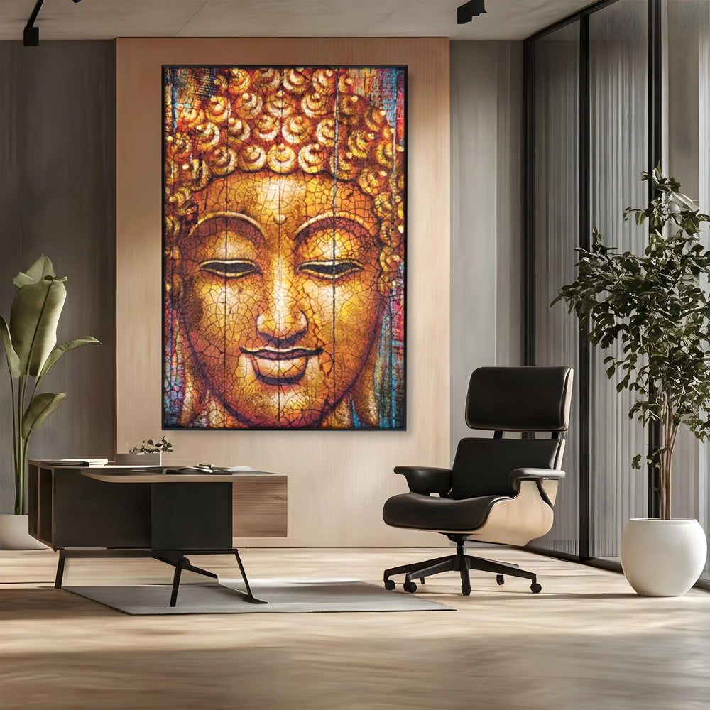 Leinwandbilder Premium LuxCanva® I107, Stille, Buddha, Buddha, Stille, Frieden, Gold, Spiritualität, Harmonie, Harmonie, innere Energie, Meditation, Gelassenheit, Wohnen, Schlafzimmer