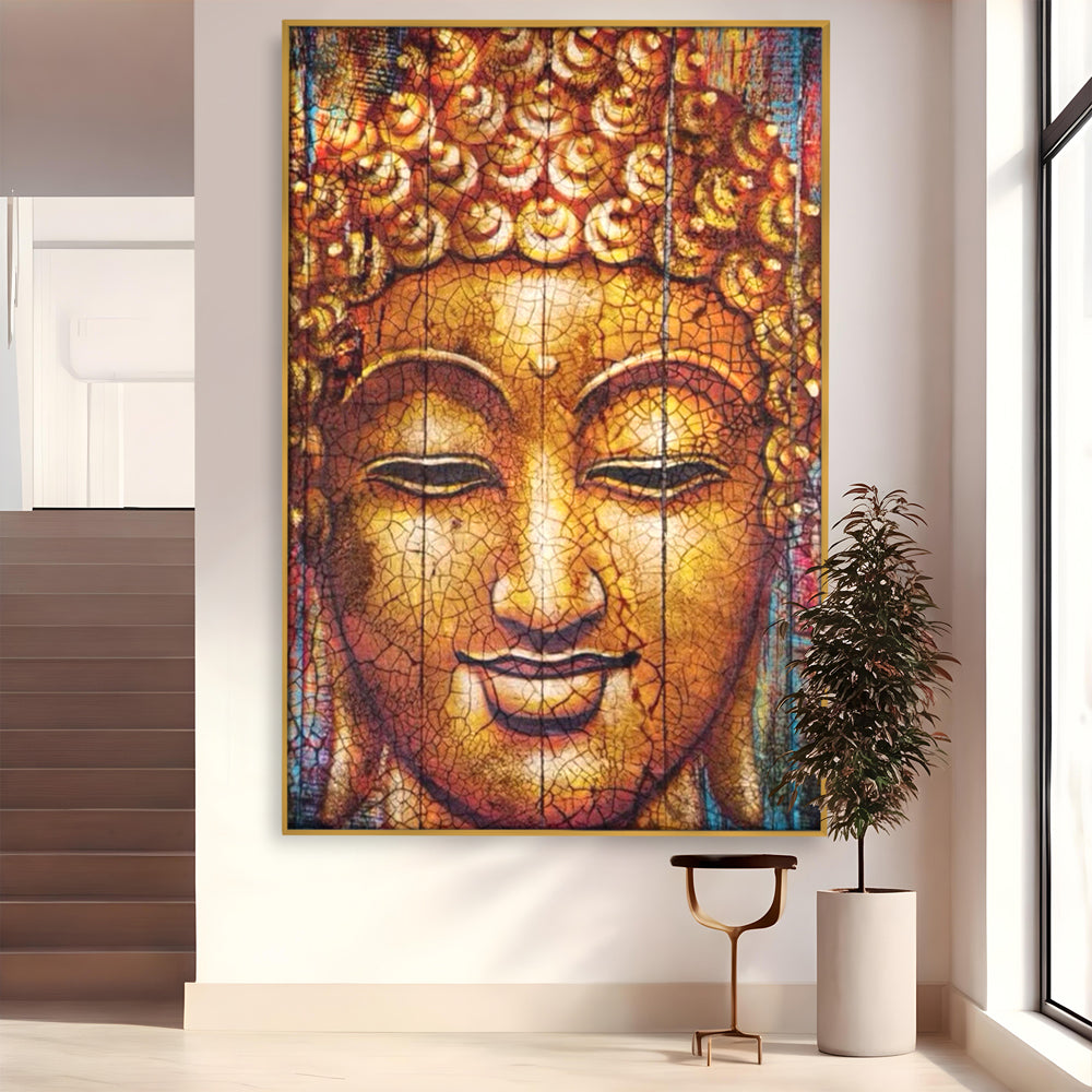Leinwandbilder Premium LuxCanva® I107, Stille, Buddha, Buddha, Stille, Frieden, Gold, Spiritualität, Harmonie, Harmonie, innere Energie, Meditation, Gelassenheit, Wohnen, Schlafzimmer