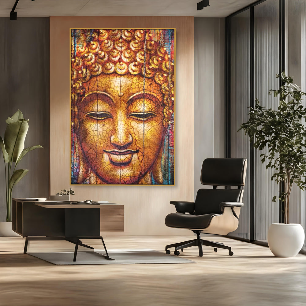 Leinwandbilder Premium LuxCanva® I107, Stille, Buddha, Buddha, Stille, Frieden, Gold, Spiritualität, Harmonie, Harmonie, innere Energie, Meditation, Gelassenheit, Wohnen, Schlafzimmer