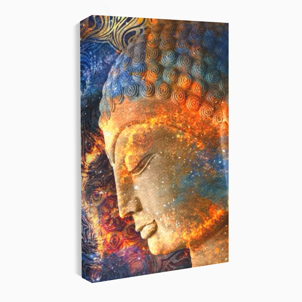 Leinwandbilder Premium LuxCanva® I108, Buddha Profil, Zen, Ruhe, Spiritualität, innere Energie, Harmonie, Meditation, Kosmos, Profil, Universum, Wohnen, Schlafzimmer