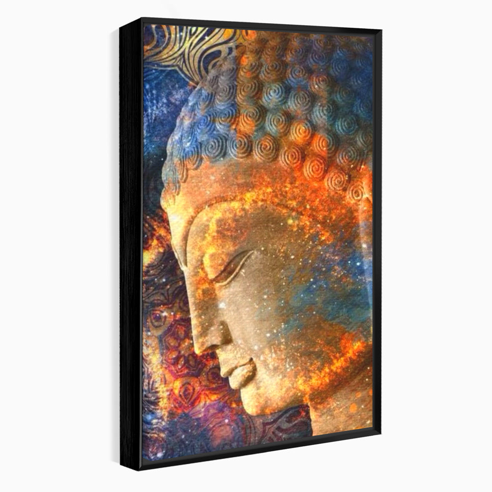 Leinwandbilder Premium LuxCanva® I108, Buddha Profil, Zen, Ruhe, Spiritualität, innere Energie, Harmonie, Meditation, Kosmos, Profil, Universum, Wohnen, Schlafzimmer