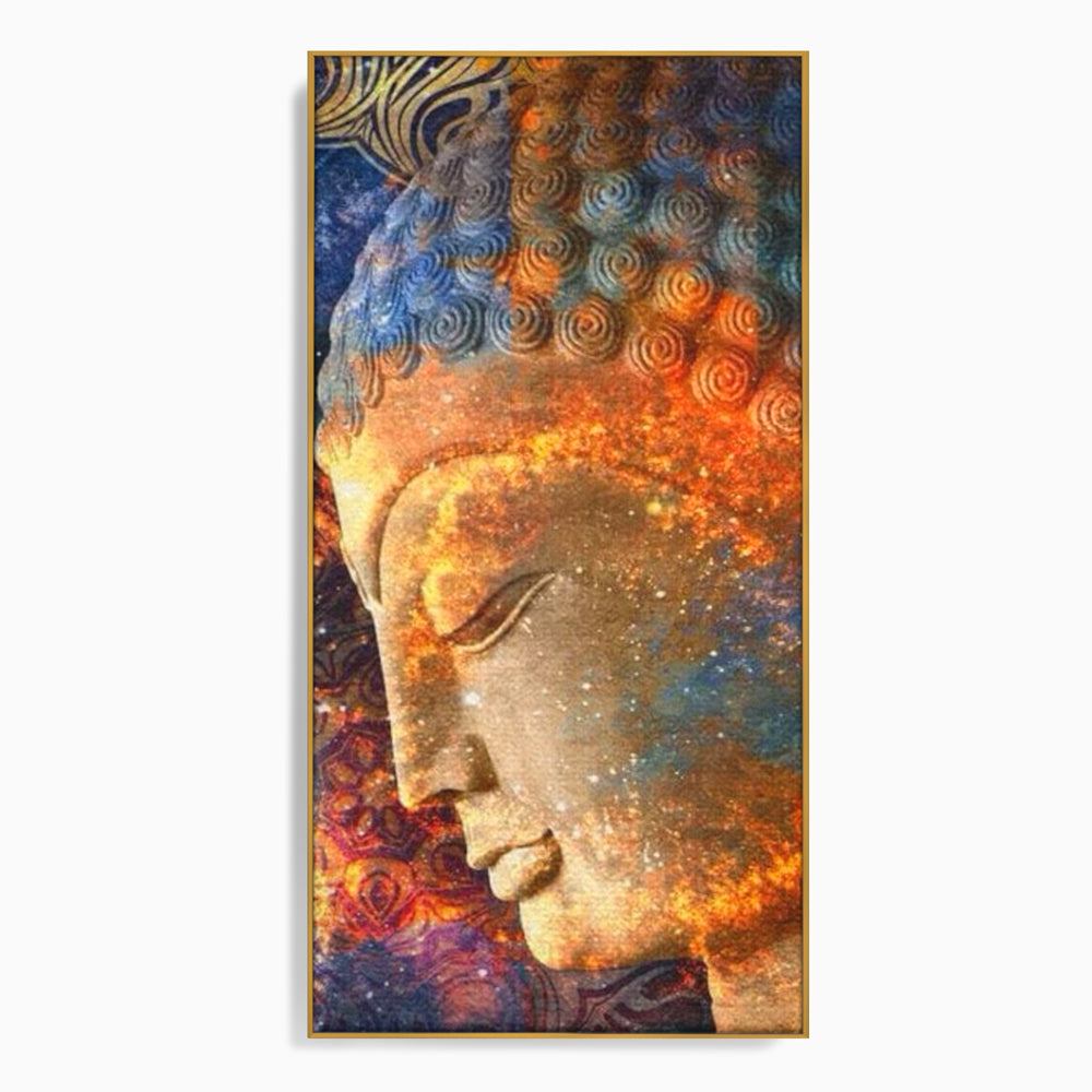 Leinwandbilder Premium LuxCanva® I108, Buddha Profil, Zen, Ruhe, Spiritualität, innere Energie, Harmonie, Meditation, Kosmos, Profil, Universum, Wohnen, Schlafzimmer