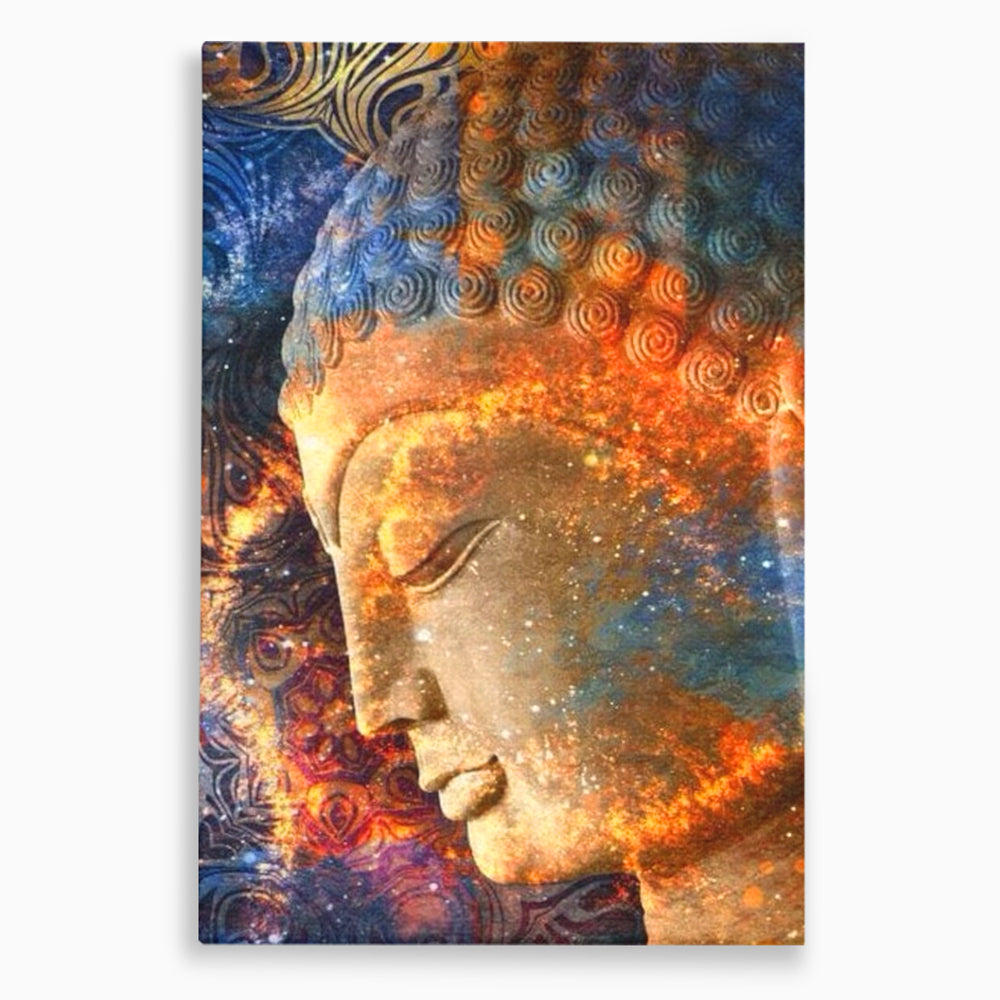 Leinwandbilder Premium LuxCanva® I108, Buddha Profil, Zen, Ruhe, Spiritualität, innere Energie, Harmonie, Meditation, Kosmos, Profil, Universum, Wohnen, Schlafzimmer