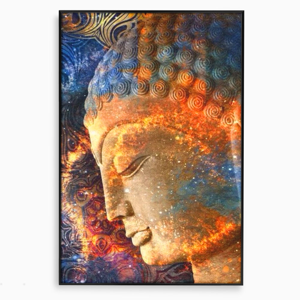 Leinwandbilder Premium LuxCanva® I108, Buddha Profil, Zen, Ruhe, Spiritualität, innere Energie, Harmonie, Meditation, Kosmos, Profil, Universum, Wohnen, Schlafzimmer