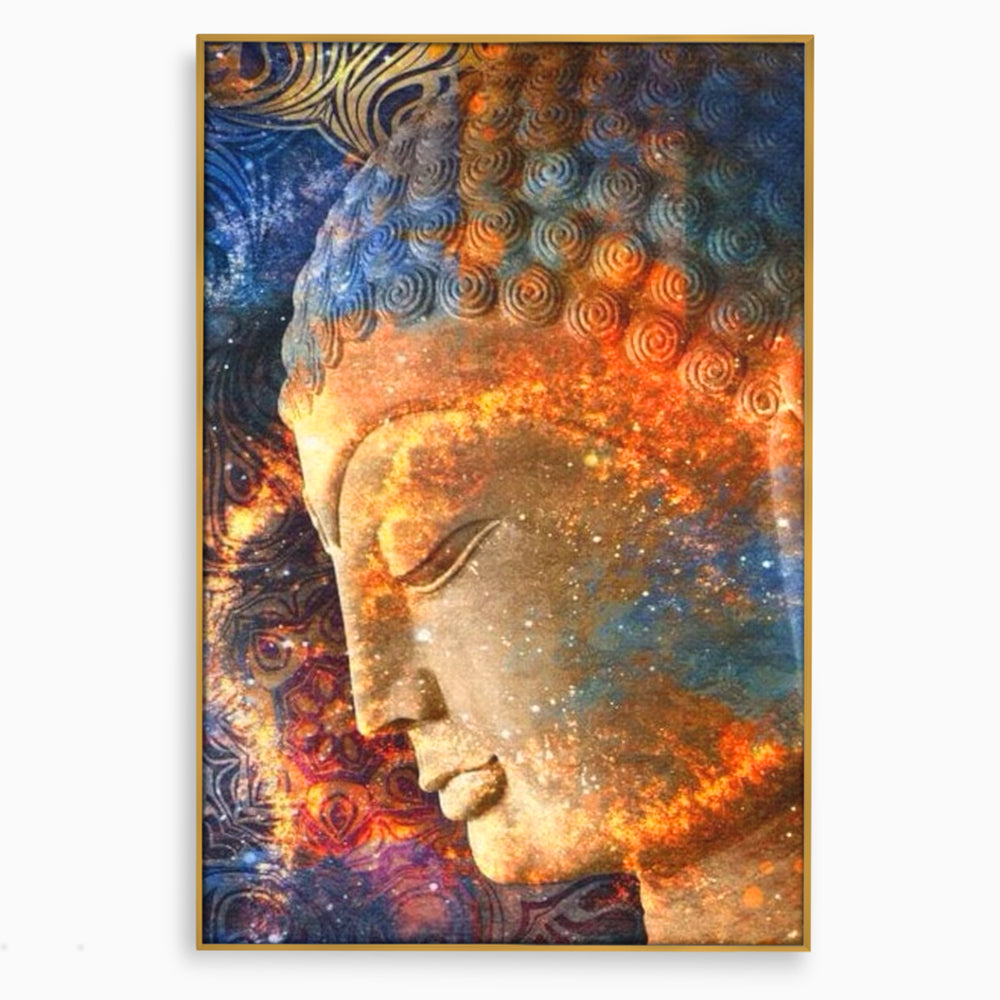 Leinwandbilder Premium LuxCanva® I108, Buddha Profil, Zen, Ruhe, Spiritualität, innere Energie, Harmonie, Meditation, Kosmos, Profil, Universum, Wohnen, Schlafzimmer