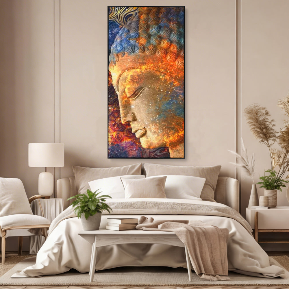 Leinwandbilder Premium LuxCanva® I108, Buddha Profil, Zen, Ruhe, Spiritualität, innere Energie, Harmonie, Meditation, Kosmos, Profil, Universum, Wohnen, Schlafzimmer