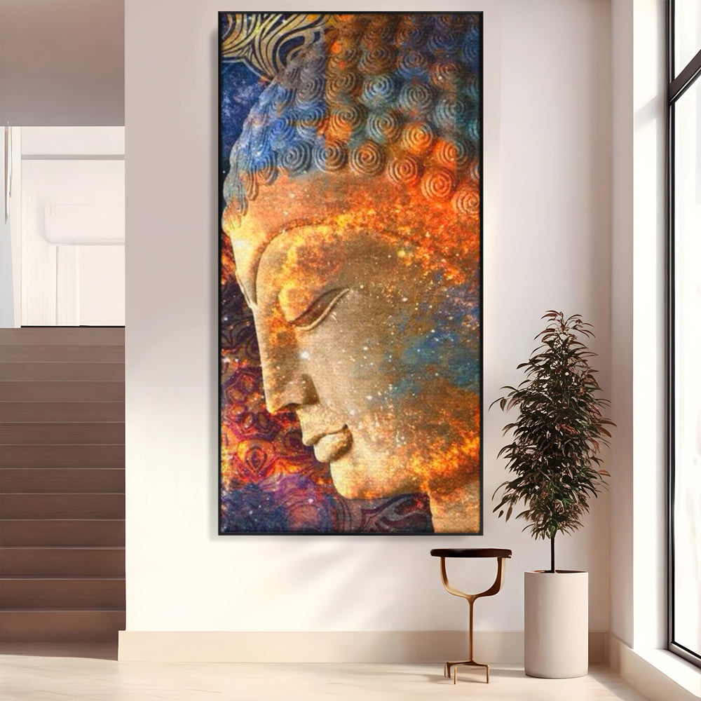 Leinwandbilder Premium LuxCanva® I108, Buddha Profil, Zen, Ruhe, Spiritualität, innere Energie, Harmonie, Meditation, Kosmos, Profil, Universum, Wohnen, Schlafzimmer