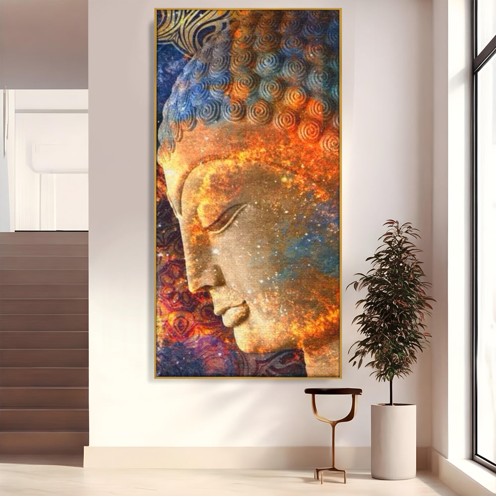 Leinwandbilder Premium LuxCanva® I108, Buddha Profil, Zen, Ruhe, Spiritualität, innere Energie, Harmonie, Meditation, Kosmos, Profil, Universum, Wohnen, Schlafzimmer
